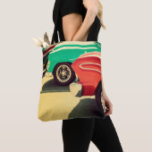 白色の電子ミュージカルキーボードシンセサイザー トートバッグ (クローズアップ)