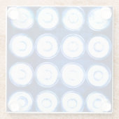 白色のLEDライト背景。 ガラスコースター (裏面)