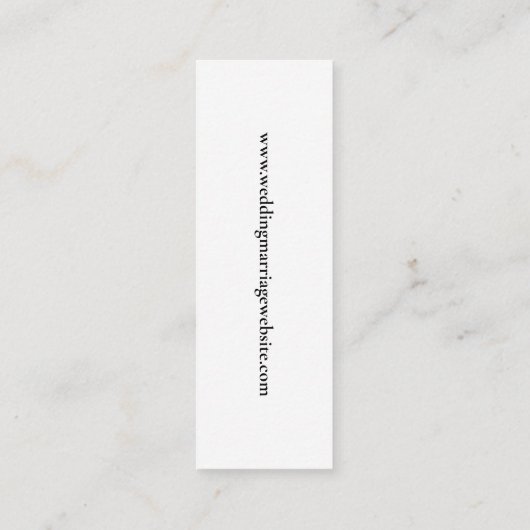 白色のRSVP QRコード結婚の予算囲みカード スキニー名刺 (裏面)