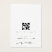 白色または任意の色のロゴQRイヤリングディスプレイカード (裏面)