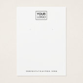 白色または任意の色のロゴQRイヤリングディスプレイカード (正面)