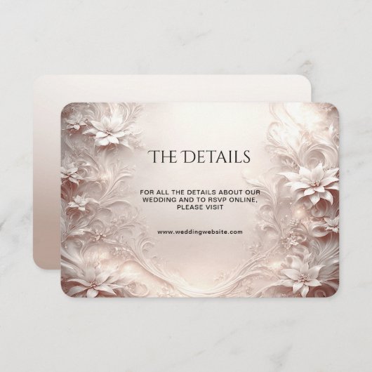 白色アイボリーフローラ詳細エンクロージャカード エンクロージャーカード (正面/裏面)