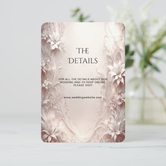 白色アイボリーフローラ詳細エンクロージャカード エンクロージャーカード (スタンド正面)