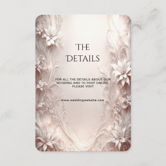 白色アイボリーフローラ詳細エンクロージャカード エンクロージャーカード (正面)