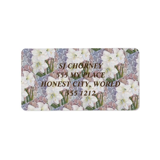 白色アマリリスフローラ ラベル (正面)