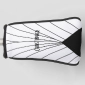 白色アールデコデザイン ゴルフヘッドカバー (正面)