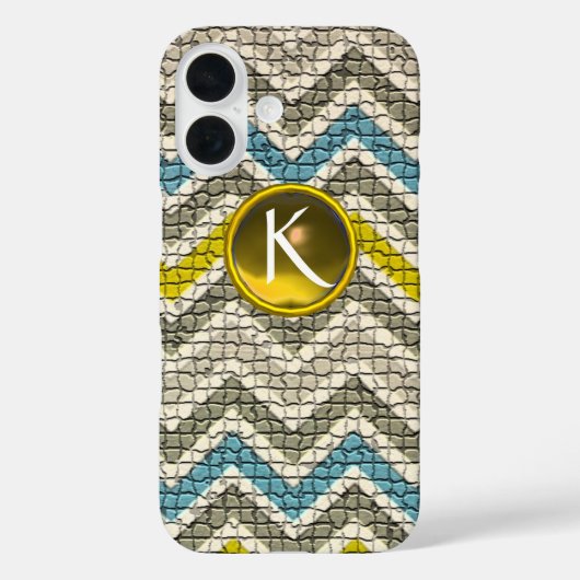白色イエローグレーブルーモザイクシェブロンズ宝石モングラム Case-Mate iPhoneケース (裏面)