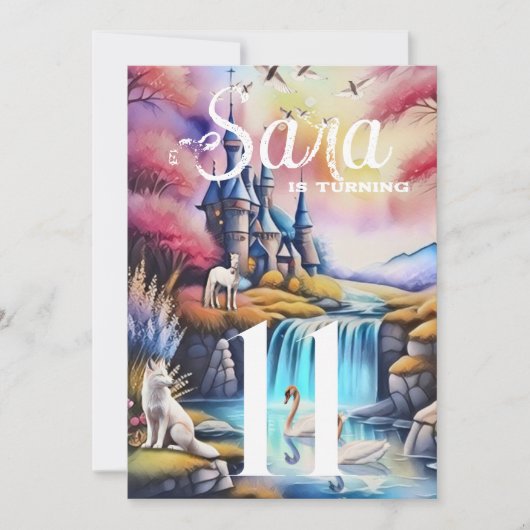 白色キツネパーティー 招待状 (正面)