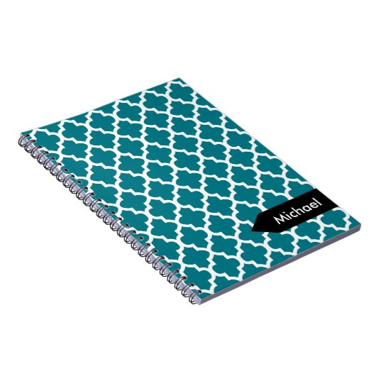 白色クローバーシームレスパターン ノートブック (右側)