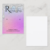 白色グリッター及び虹色イヤリングディスプレイ 名刺 (正面/裏面)