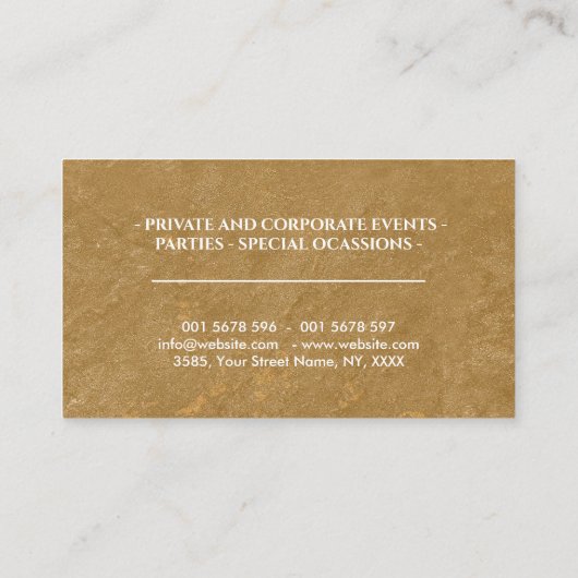 白色ケータリングトレイオーナメント 名刺 (裏面)