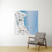 白色コンクリート建物の体近くの水  タペストリー (インサイチュ(横))