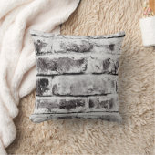 白色コントラスト工業用素朴レンガ質感 クッション (ブランケット)