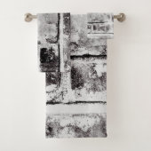 白色コントラスト工業用素朴レンガ質感 バスタオルセット (インサイチュ)