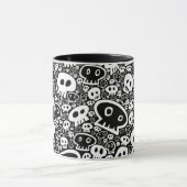 白色スカルパターン マグカップ (中央)