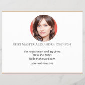 白色チャクラエネルギーヒーラーフォト霊気水平 チラシ (裏面)