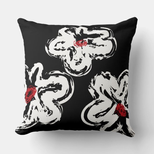 白色デイジーデザインレトロ装飾用クッション クッション (正面)