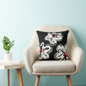 白色デイジーデザインレトロ装飾用クッション クッション (椅子)