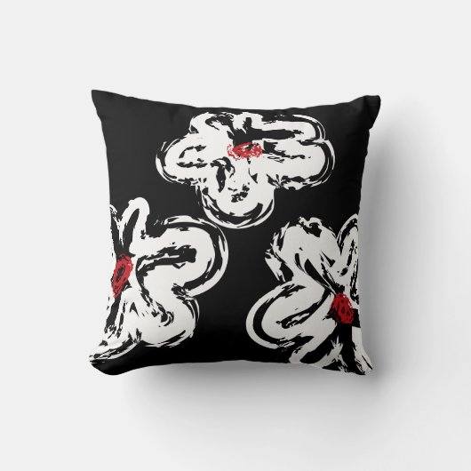 白色デイジーデザインレトロ装飾用クッション クッション (正面)