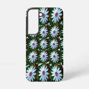 白色デイジーパターン SAMSUNG GALAXY S22ケース