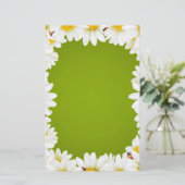 白色デイジー固定 便箋 (スタンド正面)