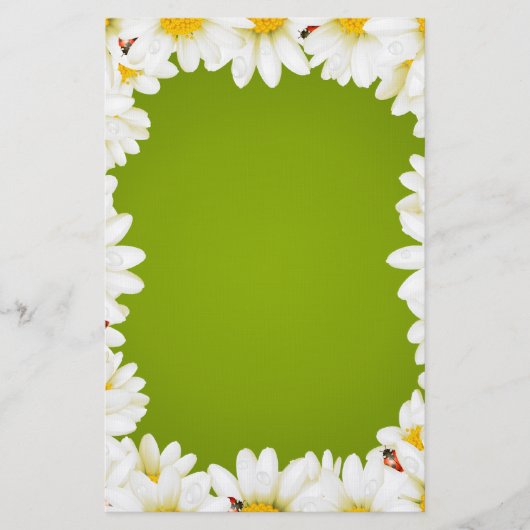 白色デイジー固定 便箋 (正面)