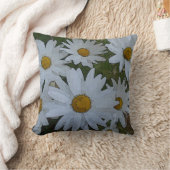白色デイジー抽象芸術 クッション (ブランケット)