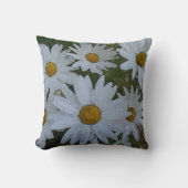 白色デイジー抽象芸術 クッション (正面)