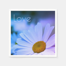 白色デイジー（ライトブルー） スタンダードカクテルナプキン