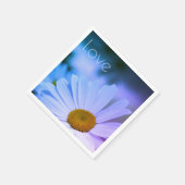 白色デイジー（ライトブルー） スタンダードカクテルナプキン (角)