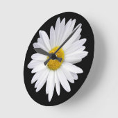 白色デイジー ラウンド壁時計 (傾斜)