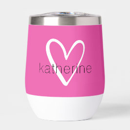 白色ハートオンホットピンクモノグラム