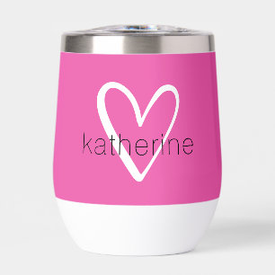 白色ハートオンホットピンクモノグラム