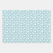 白色ハートパターンのラッピング紙 ラッピングペーパーシート (正面3)