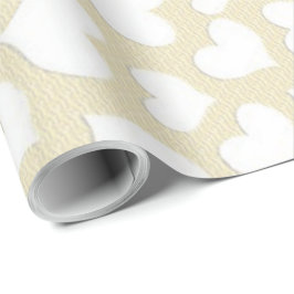 白色ハート ラッピングペーパー