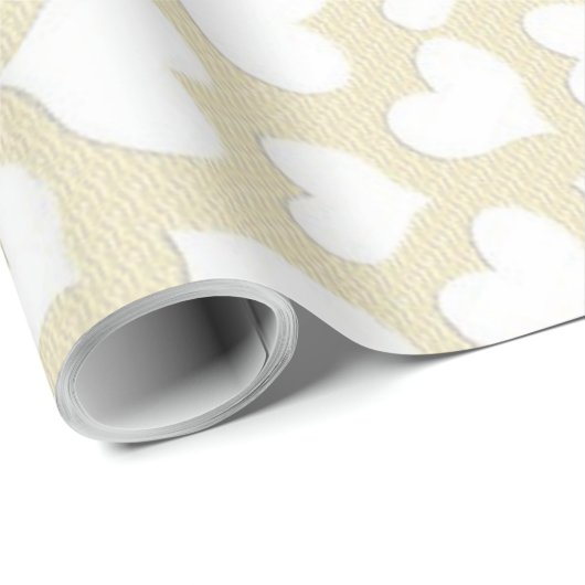 白色ハート ラッピングペーパー (ロールコーナー)