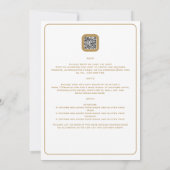 白色パーティー結婚式招待状と金ゴールド文字 招待状 (裏面)