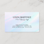 白色ピンクターコイズホログラフィックグラデーションロゴ 名刺 (裏面)