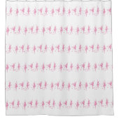 白色ピンクバレリーナ柄シャワーカーテン シャワーカーテン (正面)