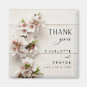 白色ピンクフローラ |結婚式の引き出物磁石 マグネット (正面)