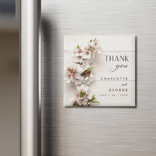 白色ピンクフローラ  結婚式の引き出物磁石 マグネット