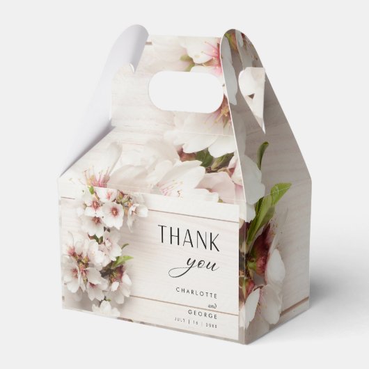 白色ピンクフローラ |結婚式の引き出物 フェイバーボックス (裏面サイド)