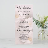 白色フローラとライトピンク結婚式 プログラム (スタンド正面)