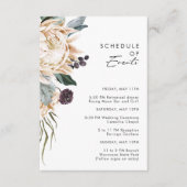 白色フローラのエンクロージャカードイベントのスケジュール エンクロージャーカード (正面)