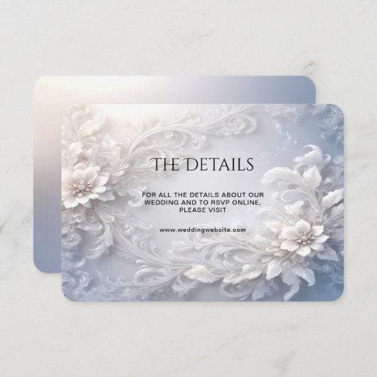 白色フローラの詳細エンクロージャカード エンクロージャーカード (正面/裏面)
