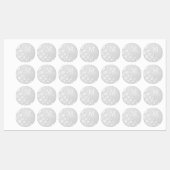 白色フローラエンボス名イニシャル パーソナライズされた ラベル (シート)