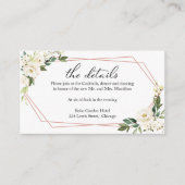 白色フローラジオメト結婚リ詳細エンクロージャ エンクロージャーカード (正面)