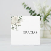 白色フローラスペインのサンキューカード サンキューカード (スタンド正面)