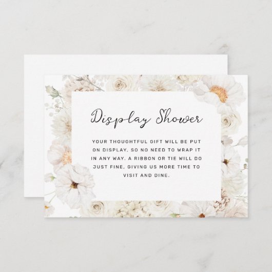 白色フローラディスプレイシャワー エンクロージャーカード (正面/裏面)