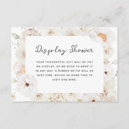 白色フローラディスプレイシャワー エンクロージャーカード (正面)
